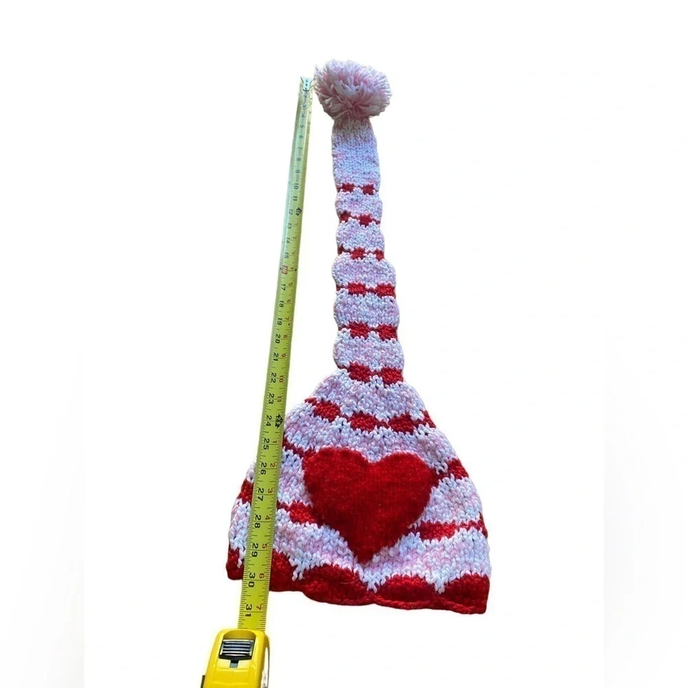 Valentine's Day Handmade Knitted Hat,Valentine Day Elf Hat,Photo Opp Adult/Youth